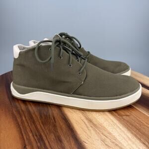OluKai Papaku Chukka Shoes Men's 10 (EU 43) Olive Canvas Casual Comfort NEW